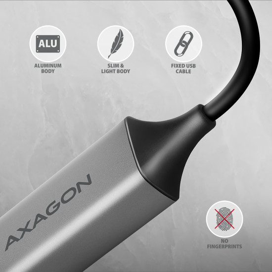 Axagon ADE-TXCA Gigabit Ethernet Adapter USB-C+ USB-A - titangrau - Adapter - Digital/Daten 1000 Mbit/s Axagon ADE-TXCA Gigabit Ethernet Adapter USB-C+ USB-A - titangrau - Adapter - Digital/Daten 1000 Mbit/s