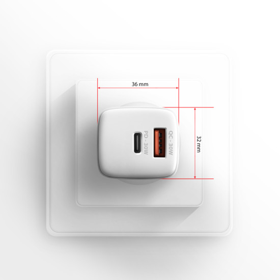 Axagon ACU-PQ30W Ladegerät QC3.0.4.0/AFC/FCP/PPS/Apple+ PD USB-C 30W - weiß - USB Typ C Mobile phone, Smartphone, Smartwatch, Tablet, Universal White AC Fast charging Indoor Axagon ACU-PQ30W Ladegerät QC3.0.4.0/AFC/FCP/PPS/Apple+ PD USB-C 30W - weiß - USB Typ C Mobile phone, Smartphone, Smartwatch, Tablet, Universal White AC Fast charging Indoor
