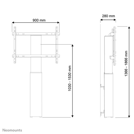 Neomounts PLASMA-W2250BLACK TV floor stand 42-100" - wall - motorised