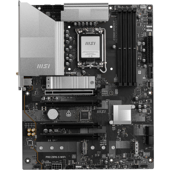 Mainboard|MSI|Intel Z890|LGA1851|ATX|Memory DDR5|Memory slots 4|1xPCI-Express 3.0 1x|2xPCI-Express 4.0 4x |1xPCI-Express 5.0 16x|3xM.2|1xHDMI|1xDisplayPort|4xUSB 2.0|2xUSB 3.0|1xUSB-C|1xUSB-C w/Thunderbolt|3xAudio port|PROZ890-SWIFI Mainboard|MSI|Intel Z890|LGA1851|ATX|Memory DDR5|Memory slots 4|1xPCI-Express 3.0 1x|2xPCI-Express 4.0 4x |1xPCI-Express 5.0 16x|3xM.2|1xHDMI|1xDisplayPort|4xUSB 2.0|2xUSB 3.0|1xUSB-C|1xUSB-C w/Thunderbolt|3xAudio port|PROZ890-SWIFI