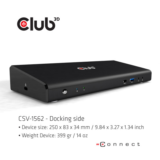 CLUB3D The CSV-1562 is an USB3.2 Gen1 Type-C Universal Triple 4K30Hz Charging Docking Station and is DisplayLink® Certified. The Universal Charging Dock