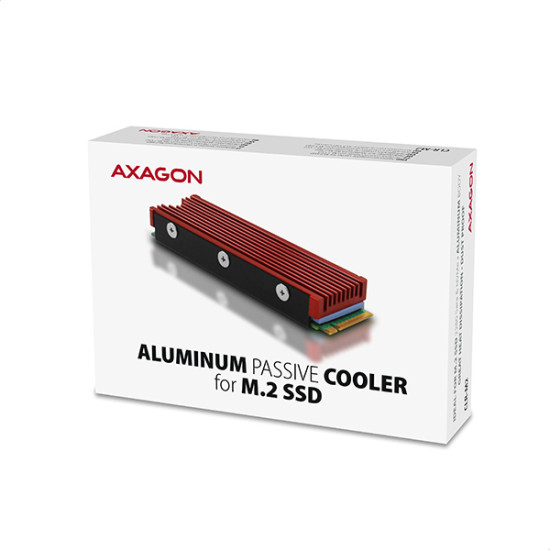 Axagon CLR-M2 computer cooling system M.2 NVMe SSD, Solid-state drive Heatsink/Radiator Black, Red 1 pc(s) Axagon CLR-M2 computer cooling system M.2 NVMe SSD, Solid-state drive Heatsink/Radiator Black, Red 1 pc(s)