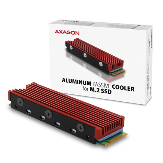 Axagon CLR-M2 computer cooling system M.2 NVMe SSD, Solid-state drive Heatsink/Radiator Black, Red 1 pc(s) Axagon CLR-M2 computer cooling system M.2 NVMe SSD, Solid-state drive Heatsink/Radiator Black, Red 1 pc(s)
