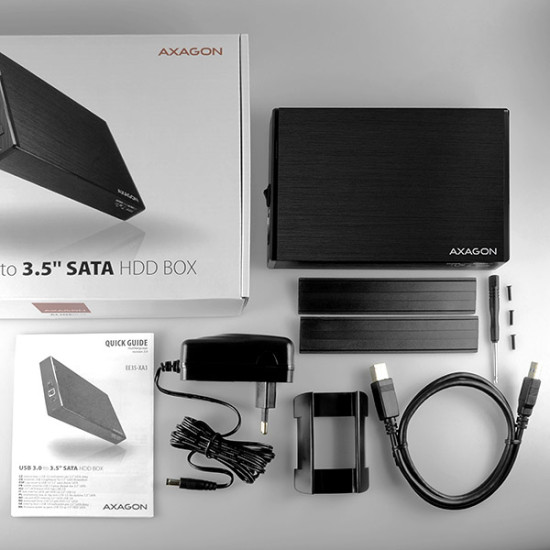 Axagon EE35-XA3 storage drive enclosure HDD enclosure Black 3.5"