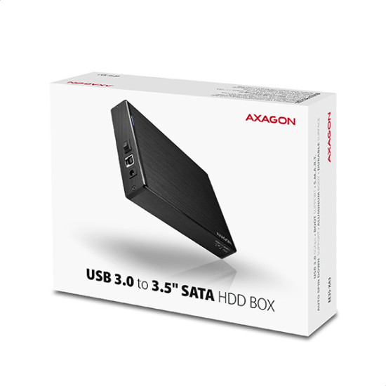 Axagon EE35-XA3 storage drive enclosure HDD enclosure Black 3.5"