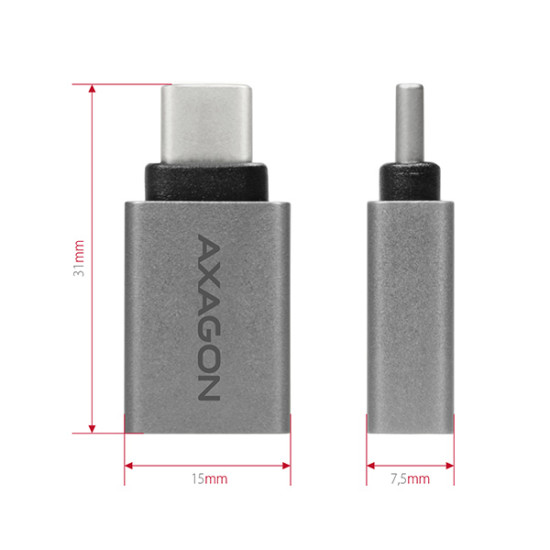 Axagon RUCM-AFA cable gender changer USB type C USB type A Metallic Axagon RUCM-AFA cable gender changer USB type C USB type A Metallic