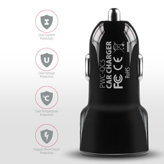 Axagon PWC-QC5 mobile device charger Mobile phone, Smartphone, Tablet, Universal Black Cigar lighter Fast charging Auto Axagon PWC-QC5 mobile device charger Mobile phone, Smartphone, Tablet, Universal Black Cigar lighter Fast charging Auto