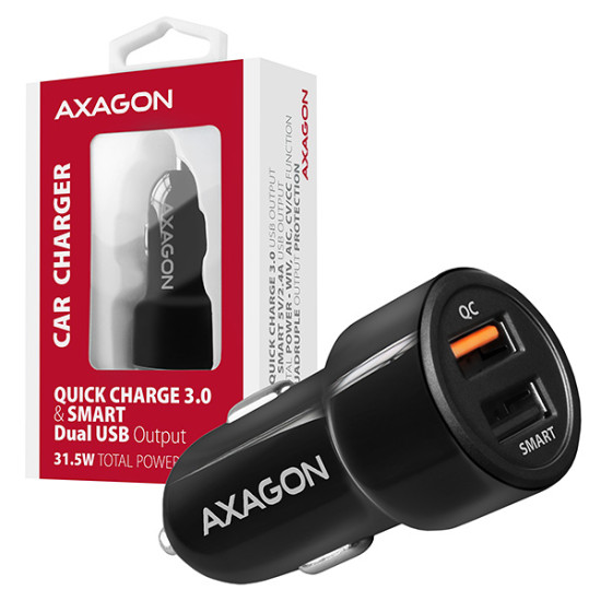 Axagon PWC-QC5 mobile device charger Mobile phone, Smartphone, Tablet, Universal Black Cigar lighter Fast charging Auto Axagon PWC-QC5 mobile device charger Mobile phone, Smartphone, Tablet, Universal Black Cigar lighter Fast charging Auto