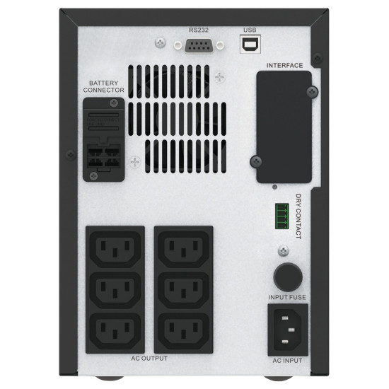 Easy UPS 1 Ph Line Interactive, 1500VA, Tower, 230V, 6 IEC C13 outlets, AVR, Dry Contact, LCD, W/O Network Card support