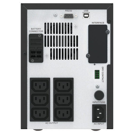 APC Easy UPS 1 Ph Line Interactive, 1000VA, Tower, 230V, 6 IEC C13 outlets, AVR, Dry Contact, LCD, W/O Network Card support
