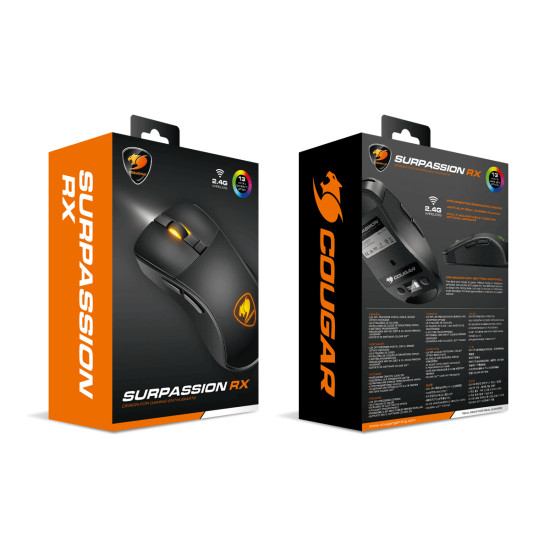 COUGAR Gaming Surpassion RX mouse Right-hand RF Wireless + USB Type-A Optical 7200 DPI COUGAR Gaming Surpassion RX mouse Right-hand RF Wireless + USB Type-A Optical 7200 DPI