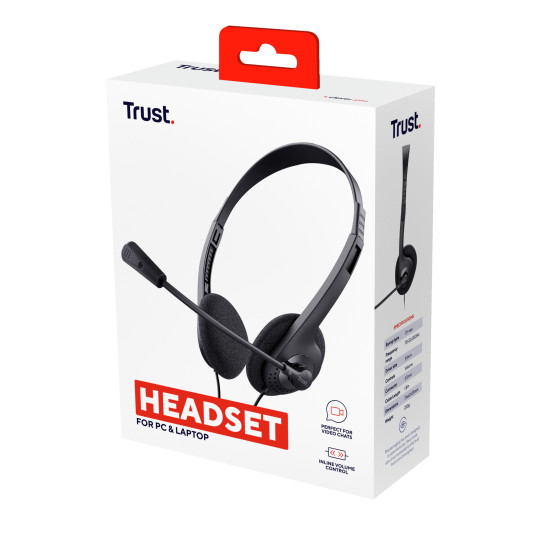Trust 24659 headphones/headset Wired Head-band Calls/Music Black Trust 24659 headphones/headset Wired Head-band Calls/Music Black