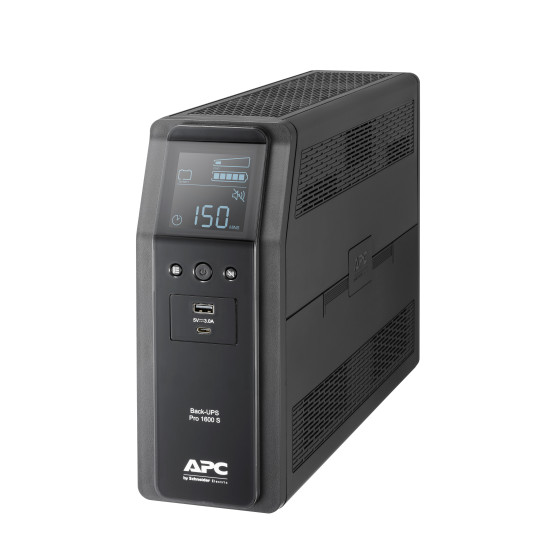 APC Back-UPS Pro, 1600VA/960W, Tower, 230V, 8x IEC C13 outlets, Sine Wave, AVR, USB Type A + C ports, LCD, User Replaceable Battery APC Back-UPS Pro, 1600VA/960W, Tower, 230V, 8x IEC C13 outlets, Sine Wave, AVR, USB Type A + C ports, LCD, User Replaceable Battery