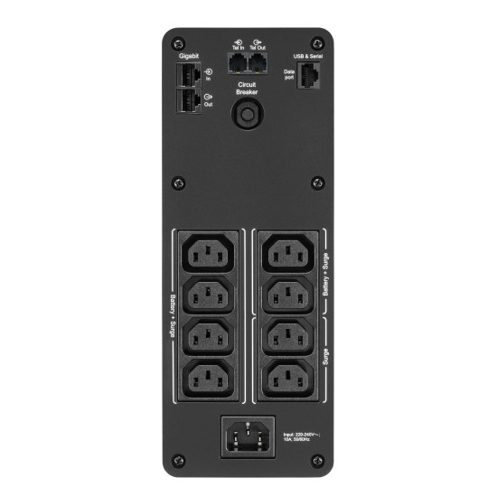 APC Back-UPS Pro, 1600VA/960W, Tower, 230V, 8x IEC C13 outlets, Sine Wave, AVR, USB Type A + C ports, LCD, User Replaceable Battery APC Back-UPS Pro, 1600VA/960W, Tower, 230V, 8x IEC C13 outlets, Sine Wave, AVR, USB Type A + C ports, LCD, User Replaceable Battery