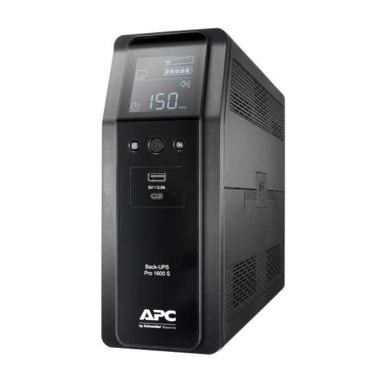 APC Back-UPS Pro, 1600VA/960W, Tower, 230V, 8x IEC C13 outlets, Sine Wave, AVR, USB Type A + C ports, LCD, User Replaceable Battery APC Back-UPS Pro, 1600VA/960W, Tower, 230V, 8x IEC C13 outlets, Sine Wave, AVR, USB Type A + C ports, LCD, User Replaceable Battery