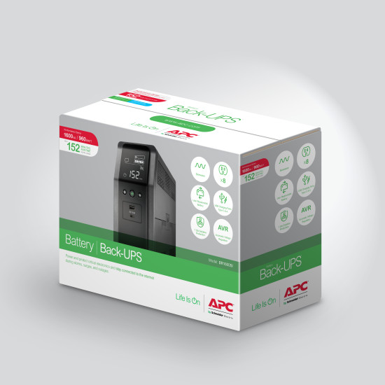 APC Back-UPS Pro, 1600VA/960W, Tower, 230V, 8x IEC C13 outlets, Sine Wave, AVR, USB Type A + C ports, LCD, User Replaceable Battery APC Back-UPS Pro, 1600VA/960W, Tower, 230V, 8x IEC C13 outlets, Sine Wave, AVR, USB Type A + C ports, LCD, User Replaceable Battery