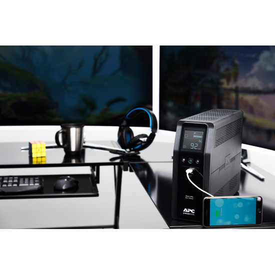 APC Back-UPS Pro, 1600VA/960W, Tower, 230V, 8x IEC C13 outlets, Sine Wave, AVR, USB Type A + C ports, LCD, User Replaceable Battery APC Back-UPS Pro, 1600VA/960W, Tower, 230V, 8x IEC C13 outlets, Sine Wave, AVR, USB Type A + C ports, LCD, User Replaceable Battery