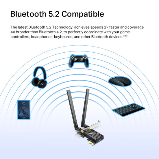 TP-Link Archer AX3000 Wi-Fi 6 Bluetooth 5.2 PCIe Adapter TP-Link Archer AX3000 Wi-Fi 6 Bluetooth 5.2 PCIe Adapter