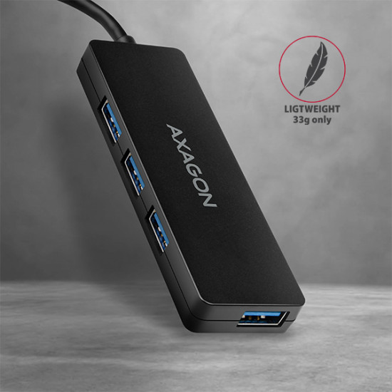 AXAGON HUE-G1A 4x USB3.0 Superspeed SLIM USB hub w. 14cm Type-A cable AXAGON HUE-G1A 4x USB3.0 Superspeed SLIM USB hub w. 14cm Type-A cable