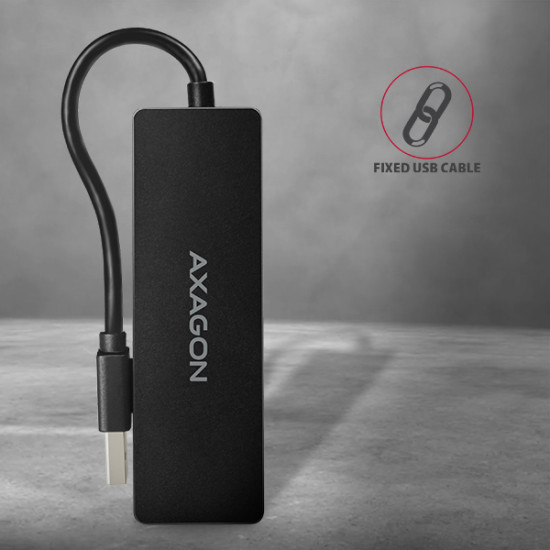 AXAGON HUE-G1A 4x USB3.0 Superspeed SLIM USB hub w. 14cm Type-A cable AXAGON HUE-G1A 4x USB3.0 Superspeed SLIM USB hub w. 14cm Type-A cable