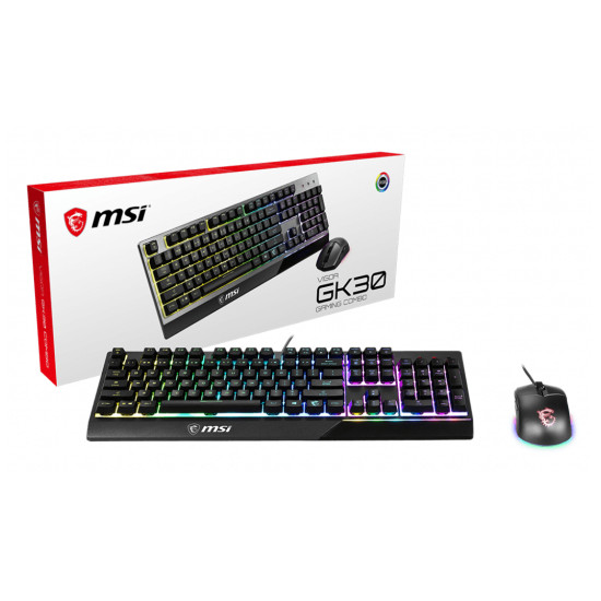 VIGOR GK30 COMBO RGB MEMchanical Gaming Keyboard + Clutch GM11 Gaming Mouse ' UK Layout, 6-Zone RGB Lighting Keyboard, Dual-Zone RGB Lighting Mouse, 5000 DPI Optical Sensor, RGB Mystic Light'