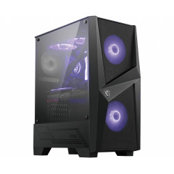 MAG FORGE 100M Mid Tower Gaming Computer Case 'Black, 2x 120mm RGB PWM Fan, 1x 120mm Fan, 1-6 RGB Hub, Tempered Glass Panel, ATX, mATX, mini-ITX'