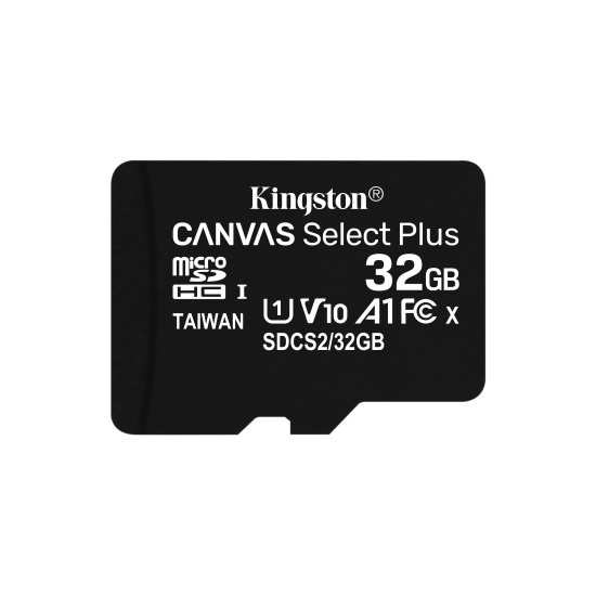 Kingston Technology 32GB micSDHC Canvas Select Plus 100R A1 C10 Card + ADP