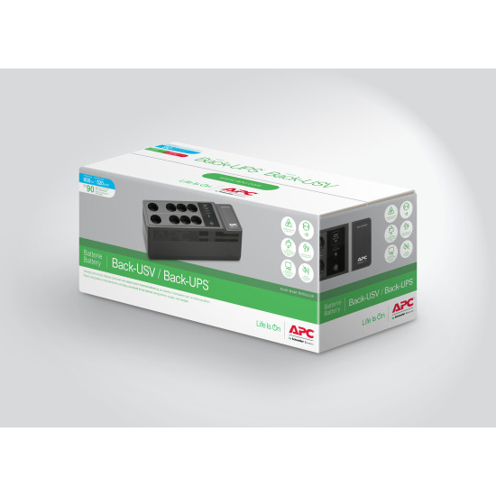 APC Back-UPS BE850G2-GR - Emergency power supply 8x socket, 850VA, 2 USB chargers, 1 USB data port APC Back-UPS BE850G2-GR - Emergency power supply 8x socket, 850VA, 2 USB chargers, 1 USB data port