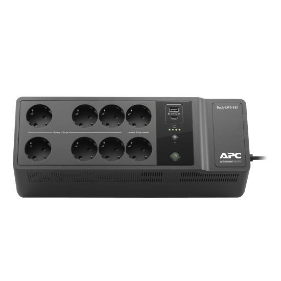 APC Back-UPS BE850G2-GR - Emergency power supply 8x socket, 850VA, 2 USB chargers, 1 USB data port APC Back-UPS BE850G2-GR - Emergency power supply 8x socket, 850VA, 2 USB chargers, 1 USB data port