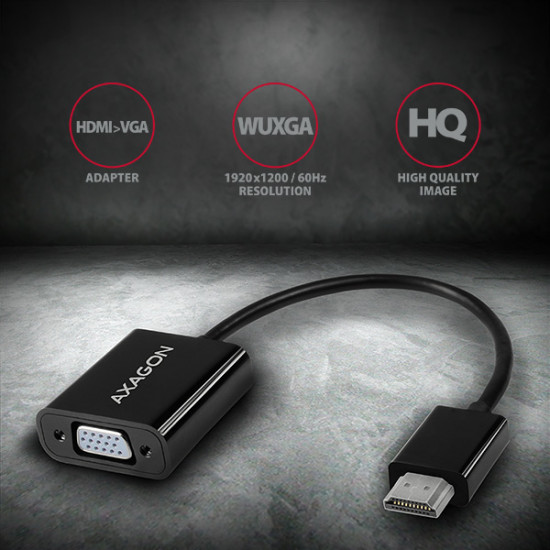 Axagon RVH-VGN video cable adapter 0.15 m HDMI Type A (Standard) VGA (D-Sub) Black Axagon RVH-VGN video cable adapter 0.15 m HDMI Type A (Standard) VGA (D-Sub) Black