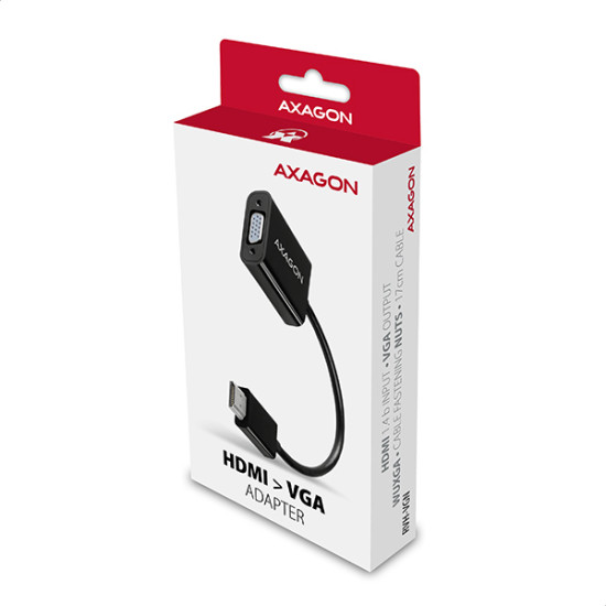 Axagon RVH-VGN video cable adapter 0.15 m HDMI Type A (Standard) VGA (D-Sub) Black Axagon RVH-VGN video cable adapter 0.15 m HDMI Type A (Standard) VGA (D-Sub) Black
