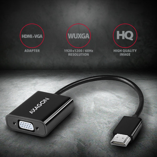 Axagon RVH-VGAN video cable adapter 0.15 m HDMI Type A (Standard) VGA (D-Sub) Black Axagon RVH-VGAN video cable adapter 0.15 m HDMI Type A (Standard) VGA (D-Sub) Black