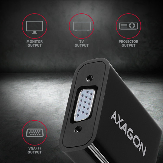 Axagon RVH-VGAN video cable adapter 0.15 m HDMI Type A (Standard) VGA (D-Sub) Black Axagon RVH-VGAN video cable adapter 0.15 m HDMI Type A (Standard) VGA (D-Sub) Black