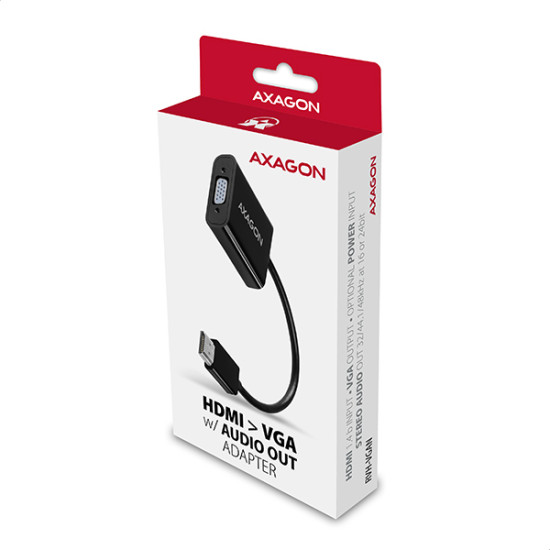 Axagon RVH-VGAN video cable adapter 0.15 m HDMI Type A (Standard) VGA (D-Sub) Black Axagon RVH-VGAN video cable adapter 0.15 m HDMI Type A (Standard) VGA (D-Sub) Black