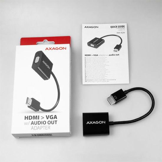 Axagon RVH-VGAN video cable adapter 0.15 m HDMI Type A (Standard) VGA (D-Sub) Black Axagon RVH-VGAN video cable adapter 0.15 m HDMI Type A (Standard) VGA (D-Sub) Black