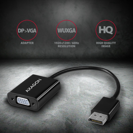 Axagon RVD-VGN video cable adapter 0.15 m DisplayPort VGA (D-Sub) Black Axagon RVD-VGN video cable adapter 0.15 m DisplayPort VGA (D-Sub) Black