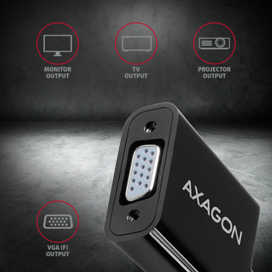 Axagon RVH-VGN video cable adapter 0.15 m HDMI Type A (Standard) VGA (D-Sub) Black Axagon RVH-VGN video cable adapter 0.15 m HDMI Type A (Standard) VGA (D-Sub) Black