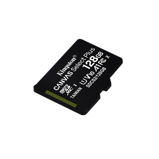 Kingston Technology Canvas Select 128GB micSDXC Plus 100R A1 C10 Card + ADP Kingston Technology Canvas Select 128GB micSDXC Plus 100R A1 C10 Card + ADP