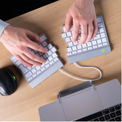Ergonomic keyboard R-Go Split Break with break software, ergonomic split keyboard, QWERTY (UK), Bluetooth, white
