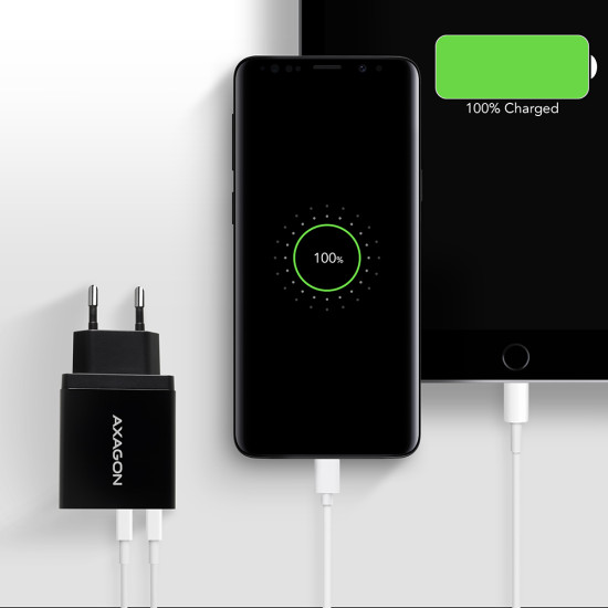 Axagon ACU-QS24 mobile device charger Smartphone Black AC Fast charging Indoor Axagon ACU-QS24 mobile device charger Smartphone Black AC Fast charging Indoor