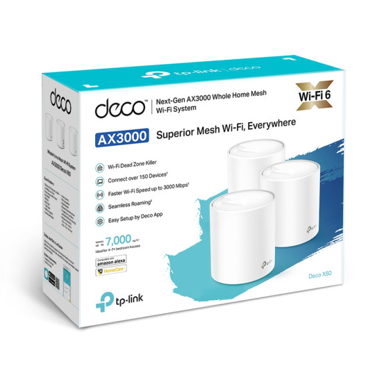 TP-Link AX3000 Whole Home Mesh Wi-Fi System, 3-Pack TP-Link AX3000 Whole Home Mesh Wi-Fi System, 3-Pack
