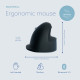 Ergonomic mouse R-Go HE Break with break software, medium (hand size 165-185 mm), left-handed, Bluetooth, black