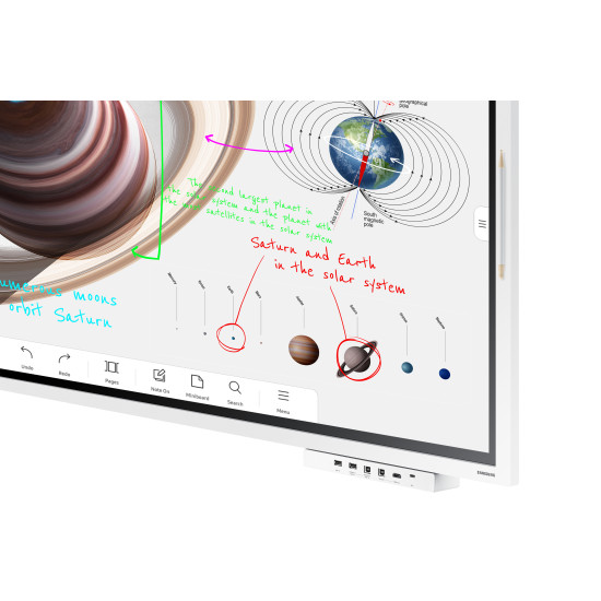Samsung WM65B interactive whiteboard 165.1 cm (65") 3840 x 2160 pixels Touchscreen Grey, White