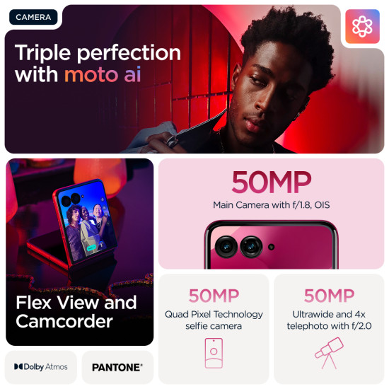 Motorola razr 60 ultra 17.7 cm (6.96") Dual SIM Android 15 5G USB Type-C 16 GB 512 GB 4700 mAh Pink Motorola razr 60 ultra 17.7 cm (6.96") Dual SIM Android 15 5G USB Type-C 16 GB 512 GB 4700 mAh Pink