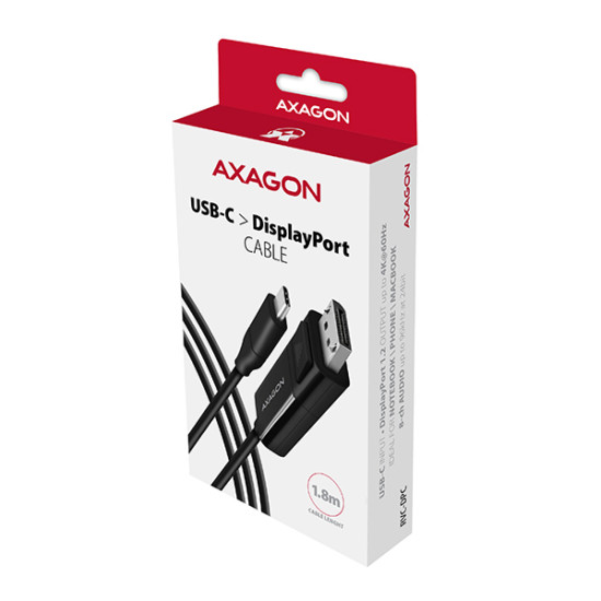 Axagon RVC-DPC video cable adapter 1.8 m USB Type-C DisplayPort Black Axagon RVC-DPC video cable adapter 1.8 m USB Type-C DisplayPort Black