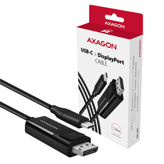 Axagon RVC-DPC video cable adapter 1.8 m USB Type-C DisplayPort Black Axagon RVC-DPC video cable adapter 1.8 m USB Type-C DisplayPort Black