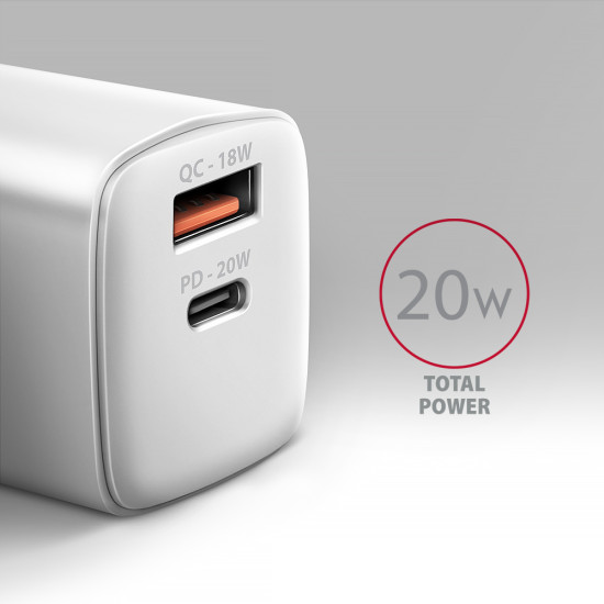 Axagon ACU-PQ20W mobile device charger Universal White AC Fast charging Indoor Axagon ACU-PQ20W mobile device charger Universal White AC Fast charging Indoor