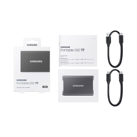 Samsung Portable SSD T7 1 TB USB Type-C 3.2 Gen 2 (3.1 Gen 2) Grey Samsung Portable SSD T7 1 TB USB Type-C 3.2 Gen 2 (3.1 Gen 2) Grey