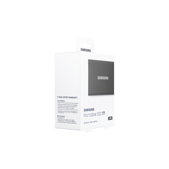 Samsung Portable SSD T7 2 TB USB Type-C 3.2 Gen 2 (3.1 Gen 2) Grey Samsung Portable SSD T7 2 TB USB Type-C 3.2 Gen 2 (3.1 Gen 2) Grey