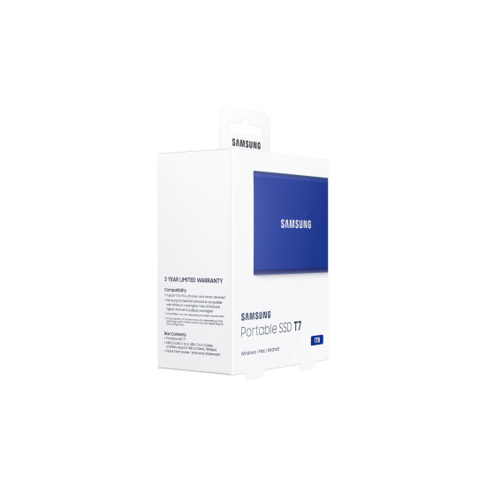 Samsung Portable SSD T7 1 TB USB Type-C 3.2 Gen 2 (3.1 Gen 2) Blue Samsung Portable SSD T7 1 TB USB Type-C 3.2 Gen 2 (3.1 Gen 2) Blue